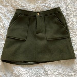 NWOT wool blend green skirt